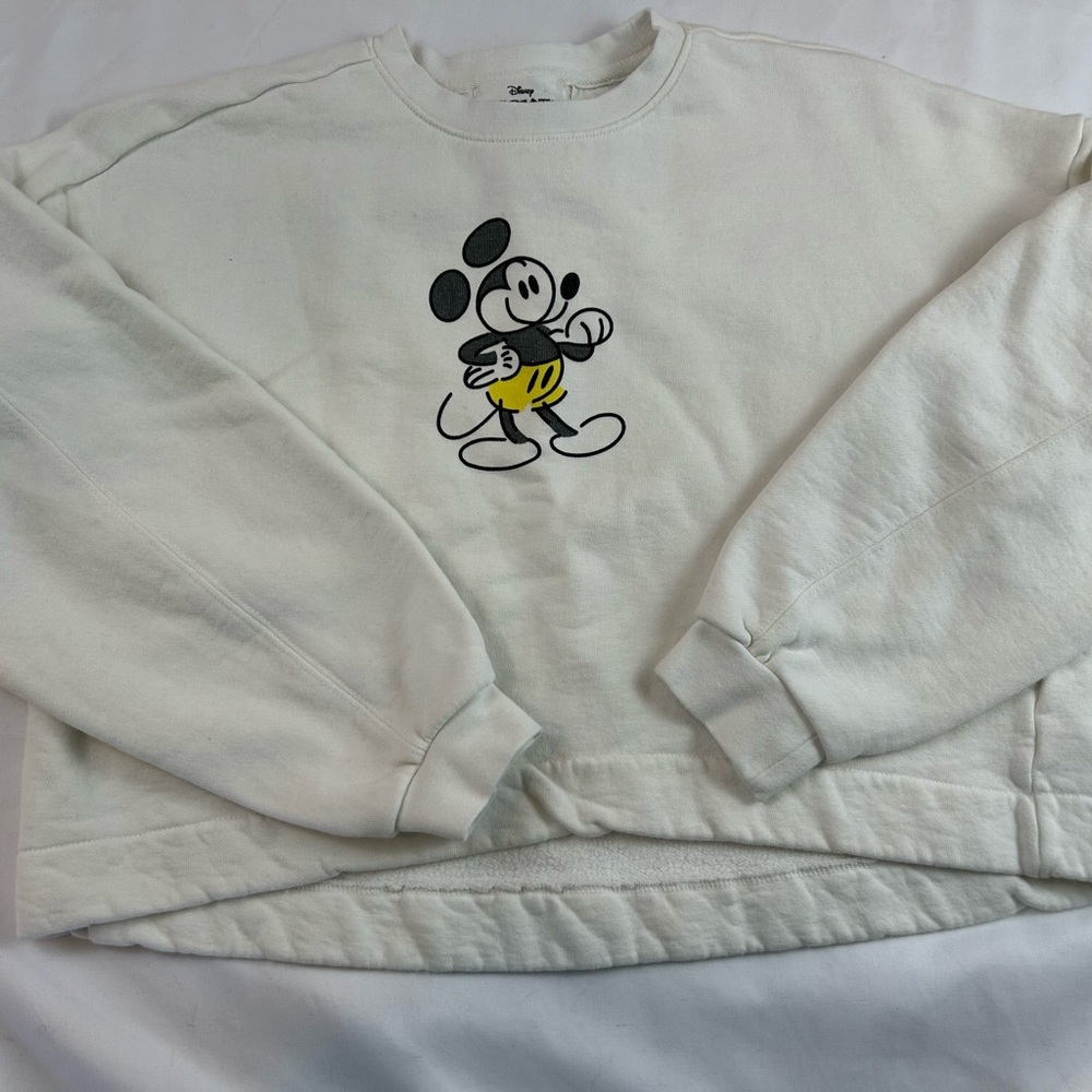 Disney Cream Mickey Mouse Women’s Cropped Sweater